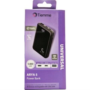 Power Bank Tiemme Arya 5 5.000mAh Nero